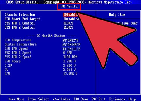 Temp check in BIOS